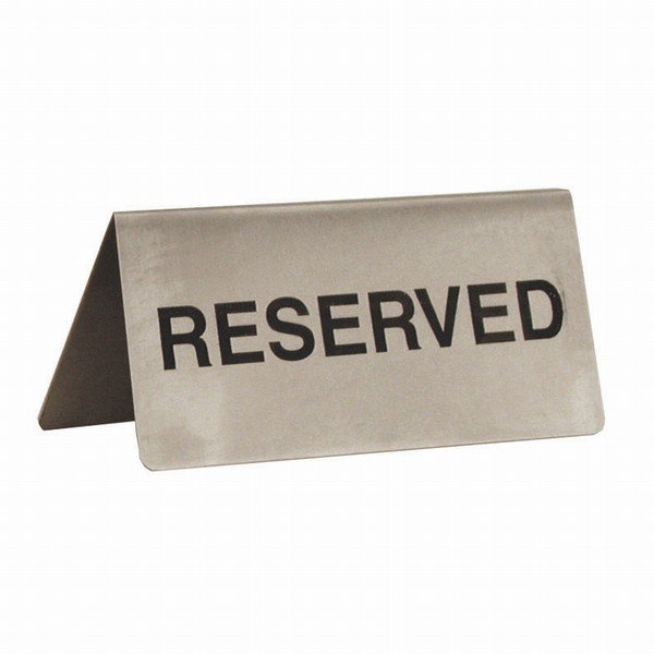 Reserved Table Sign