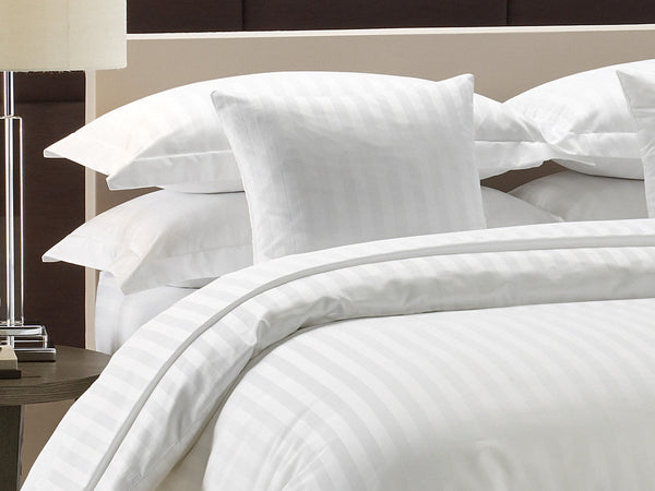 Dolphy Linen 250TC satin stripe white pillowcase