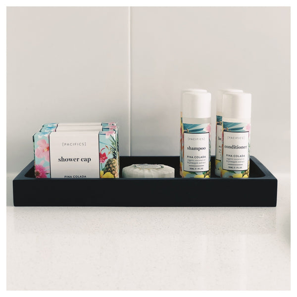 Black Resin Amenities Display Tray