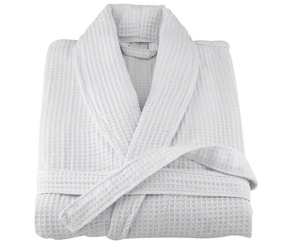 Waffle Weave Bathrobe - Shawl Collar