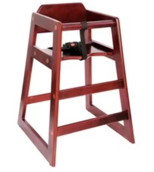 Chef Inox High Chair, Wood, Mahogany