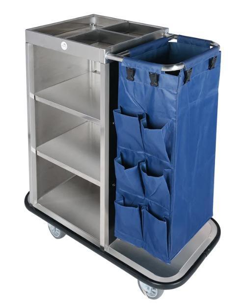 Silver Multifunction Housekeeping Trolley Cart