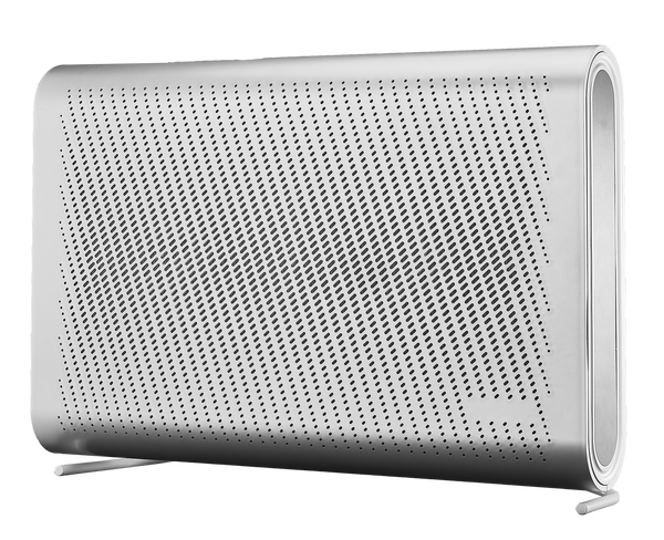 Two-way air purifier in white, mountable on a wall or desktop