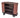 Housekeeping trolley cart in brown with shelves and integrated waste bin