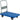 Foldable warehouse trolley in blue and silver with mesh sides