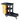 Three-shelf housekeeping multi-purpose cart in black and yellow with laundry bag
