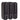 Manual soap dispenser in black, three 300ml chambers wall mounted in a row