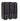 Manual soap dispenser in black, three 300ml chambers wall mounted in a row