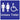 Unisex Accessible Toilet braille sign in blue and white, wall mounted