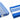 Dolphy Linen blue stripe cotton tea towels, two folded stacks