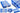 Dolphy Linen blue stripe cotton tea towels, folded, with weave close-ups