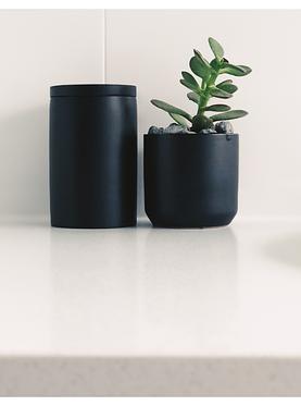 Black Canister With Lid