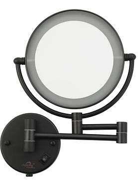 Wall mounted hotel mirror with LED Black