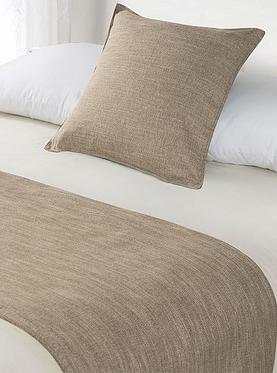 Linen Look Bed Runners & Cushions - Sand