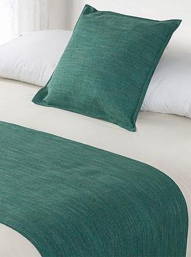Linen Look Bed Runners & Cushions - Teal